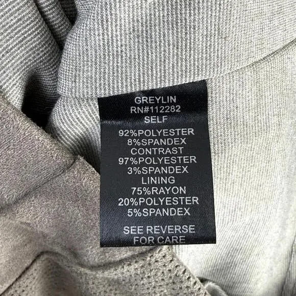 Greylin Taupe Faux Suede Sleeveless Sheath Back Zipper Dress - Size - Medium - Picture 4 of 6